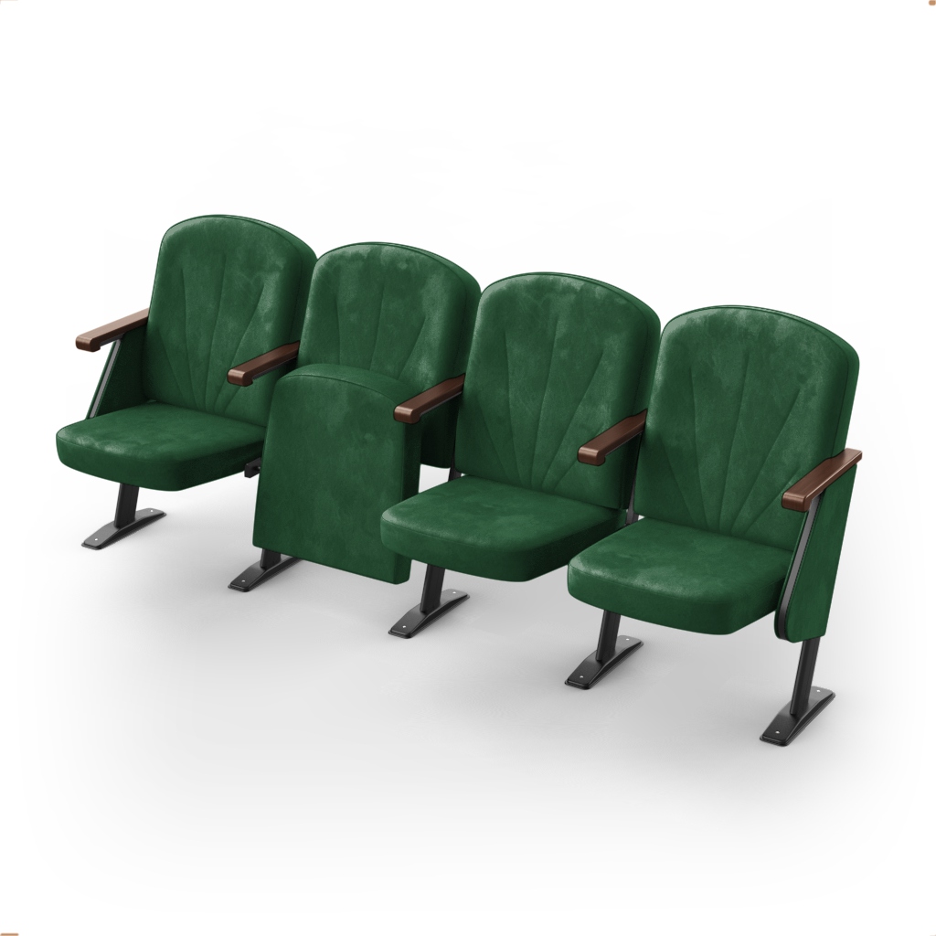 Крісло секційне ПРЕМ'ЄРА ЛІДЕР з дерев'яним підлокітником та фальшпанелями, 4шт